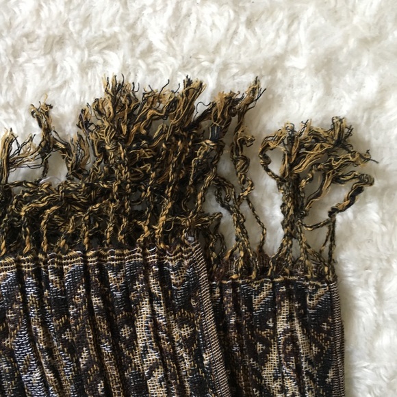 Brown and rainbow bohemian scarf reversible print - Picture 6 of 8